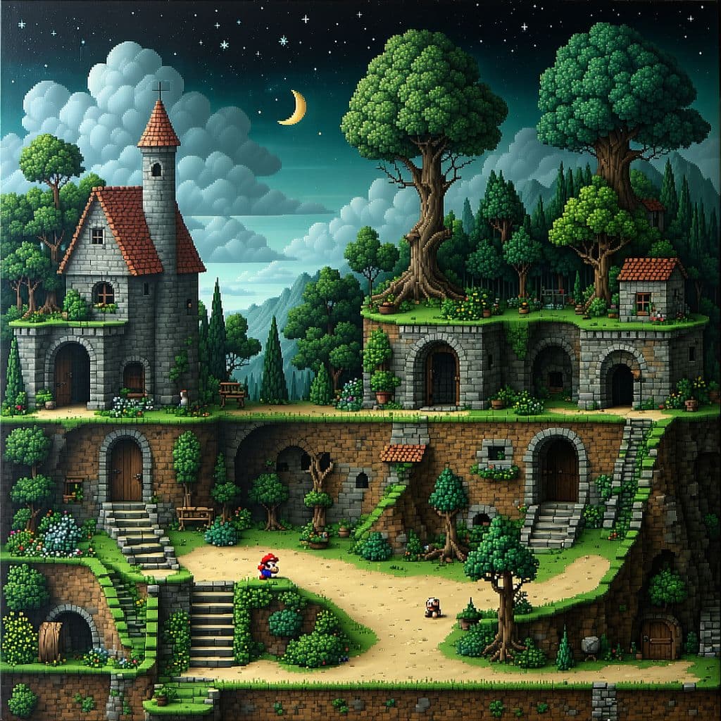 AI generated: Hieronymus Bosch and Gertrude Abercrombie and Henri Rousseau and Giorgione and Caravaggio and Aron W...