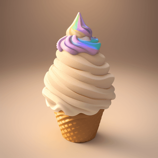 AI generated: A delightful and captivating 3D render of a whimsical dessert, featuring a beige teddy bear as a con...