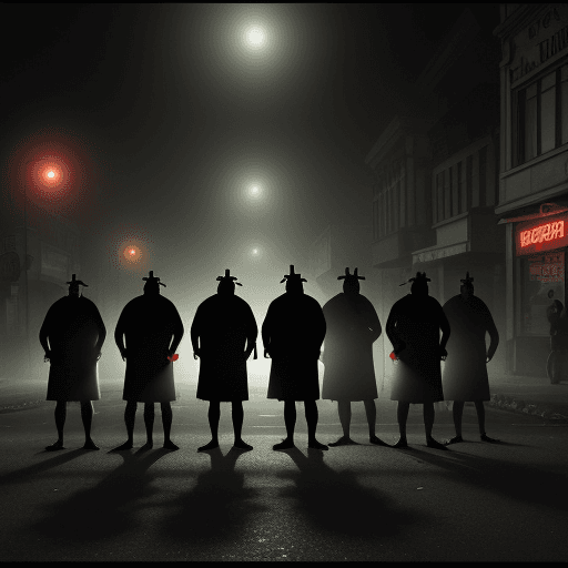 AI generated: Hyper realistic photo of a old zombies eating sandwiches and holding voting boxes in the dark foggy ...
