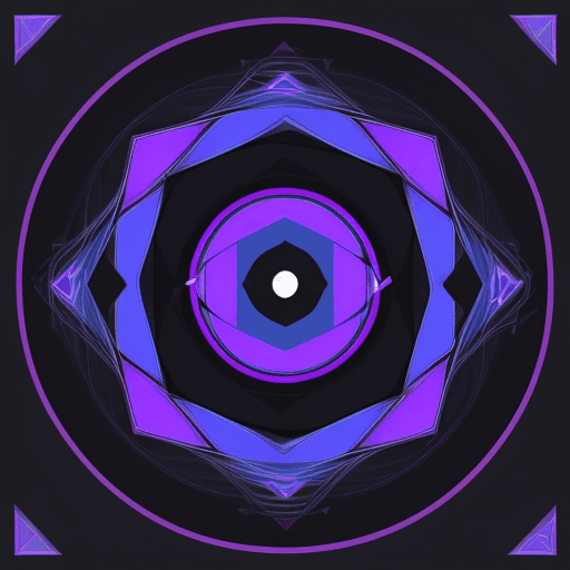 AI generated: Minimalist medium quality vector art (neon line logo) depicting a tessellated geometric spinning tur...