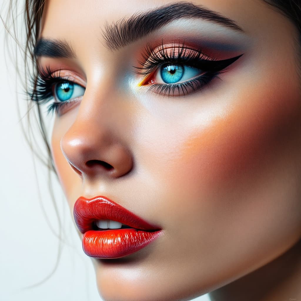 AI generated: color drawing of a woman's face, daz3d, blink-and-you-miss-it detail, emotional landscapes, realisti...