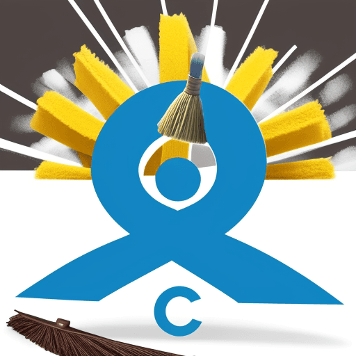 AI generated: awesome logo for a cleaning service company, having the letter c with a broom, and background white
