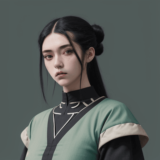 AI generated: bauhaus style clothe, big clothes, cool anime style, detailed clothes, character, medieval villager,...