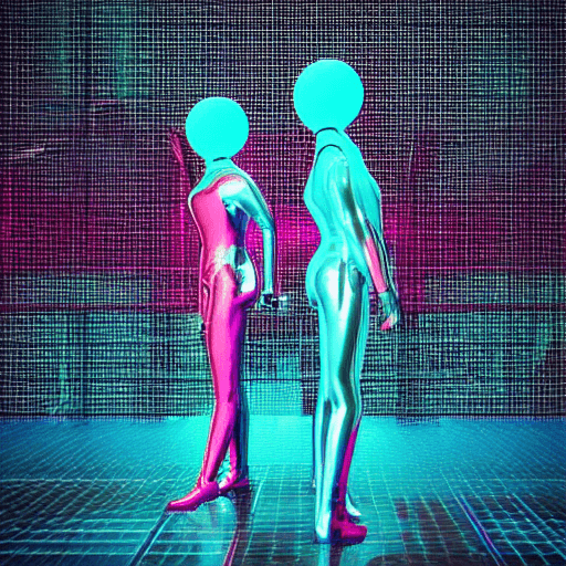 AI generated: futuristic woman from elmopix, fencing athlete, in the style of neon realism, dark cyan, nikita vepr...