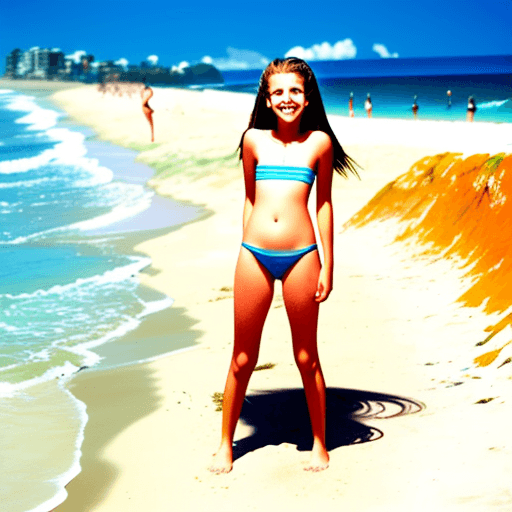 AI generated: A teen15yrs beach fun