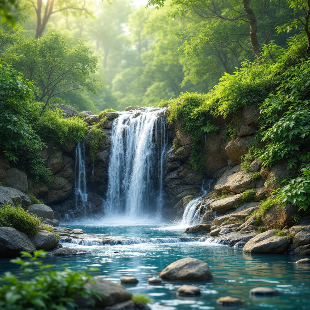 AI generated: NATURE, FALLS, 3D