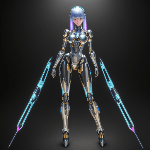 AI generated: The best ever、8K,(((Full Body Esbian)))、(((The shine)))、(((Metallic)))、(((Cyberpunk)))、The cute beau...