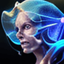 AI generated: Goddess close-up portrait ribcagel. jellyfish phoenix head, nautilus, orchid, skull, betta fish, bio...
