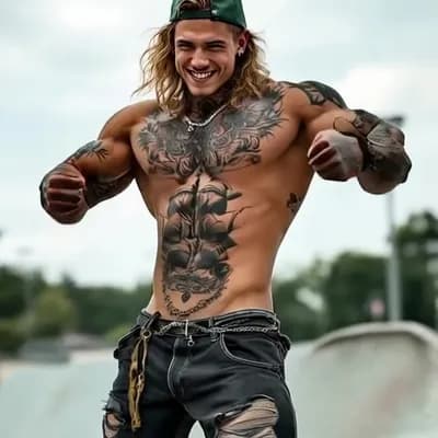AI generated video: Body builder flexing poses