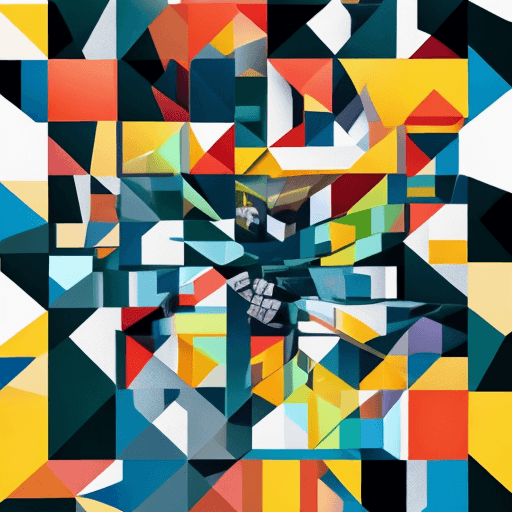 AI generated: a graphic art with geometric objects