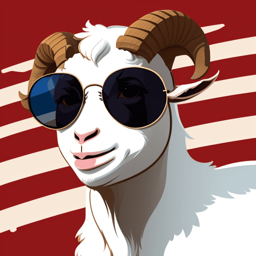 AI generated: goat animation wearing sunglasses with american flag, vector illustration, cartoon