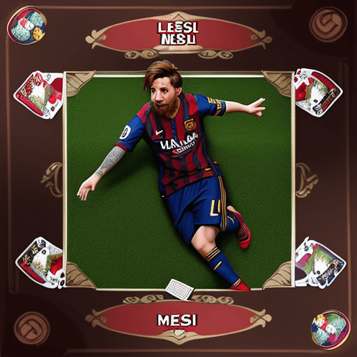 AI generated: Lionel Messi card game with a ball