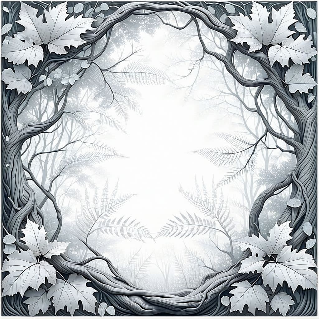 AI generated: **Leafy Harmony Mandala** – A botanical mandala with swirling vine patterns, oak and maple leaves, a...