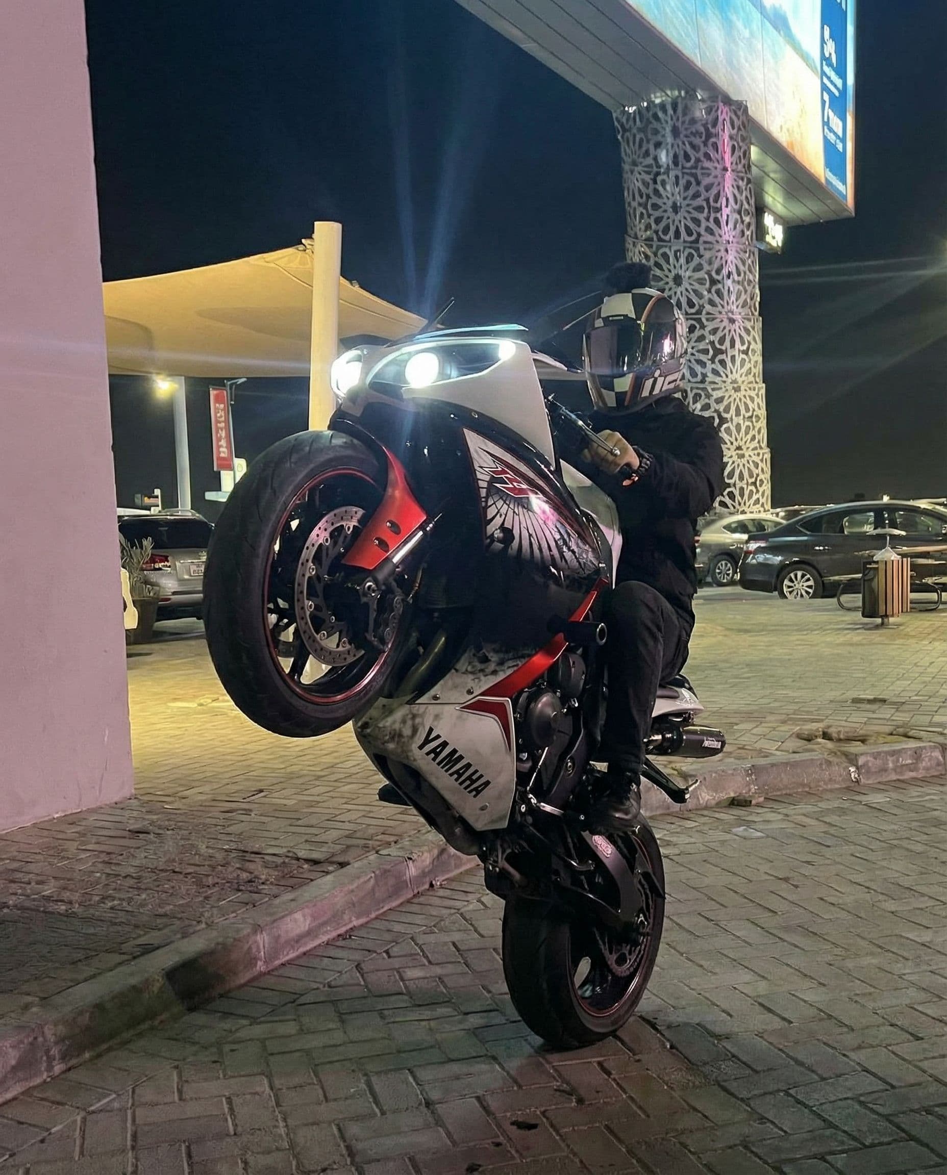 AI generated: Wheelie , bike vertically 