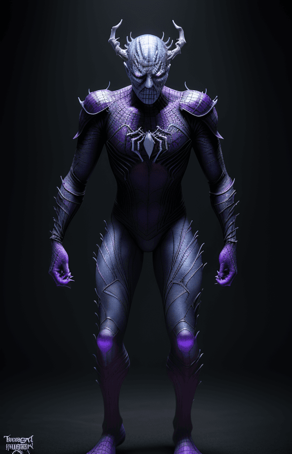 AI generated: a photo of 8k ultra realistic scary demon, Night King, spiderman stempunk Game of thrones, full body...