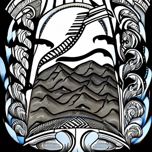 AI generated: coloring book image of a dragon flying over mountains.
