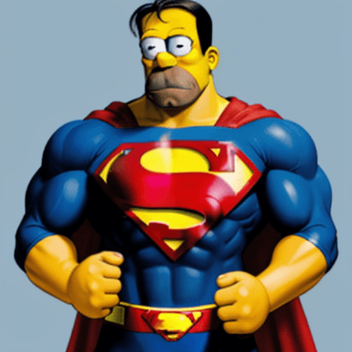 AI generated: homero simpson superman
