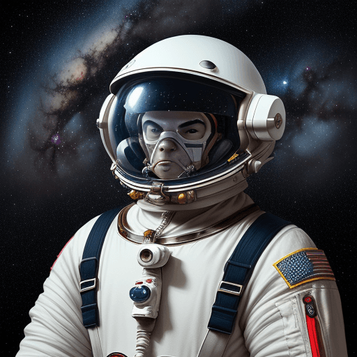 AI generated:  Create a caricature avatar of an adventurous astronaut, featuring their face smoking inside a  helm...