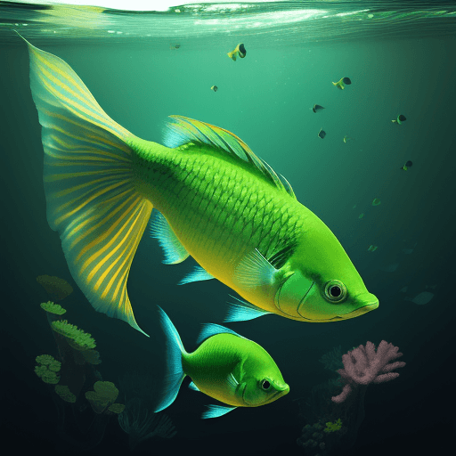 AI generated: green fish in water