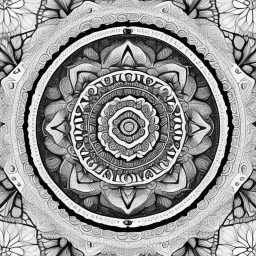 AI generated: high resolution b/w professional mandalas for colouring it