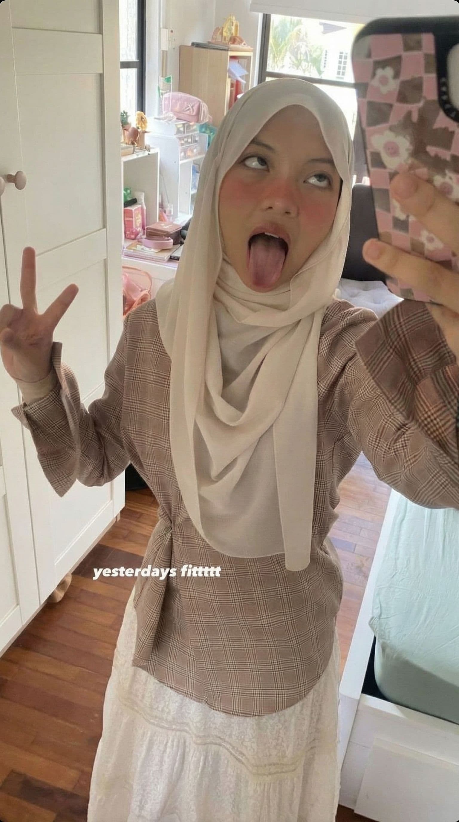 AI generated: Stick my tongue out with my mouth wide open so I’m making the ahegao face with my eyes crossed looki...