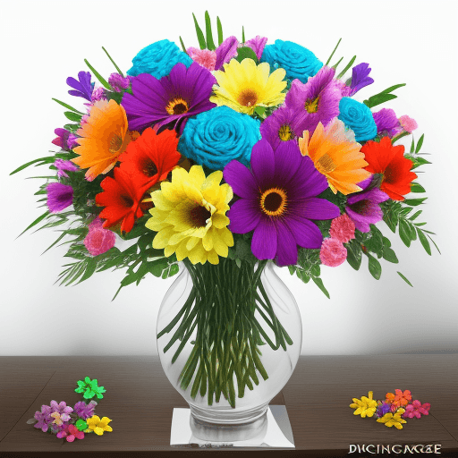 AI generated: large flowers, colorful flowers and diceñolarge and colorful flowers of very beautiful appearance