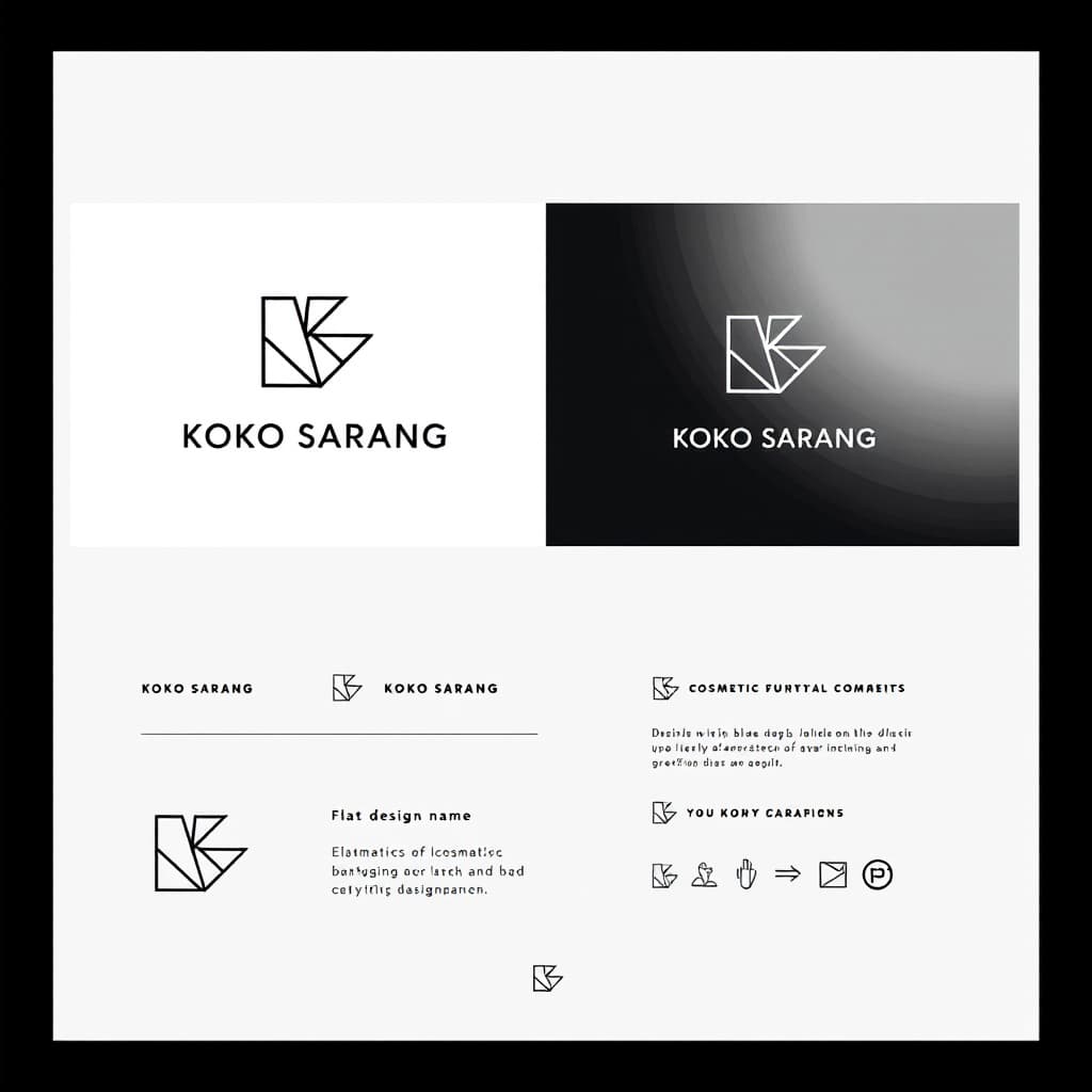 AI generated: A sleek and modern logo design for a cosmetics company, featuring a stylized geometric icon with sha...