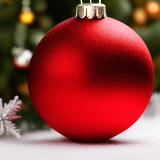 AI generated: red Christmas ball on tree backgroud