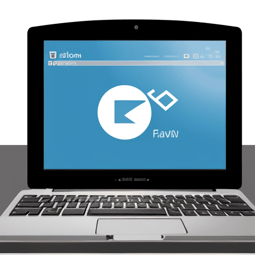 AI generated: favicon for website, laptop with code