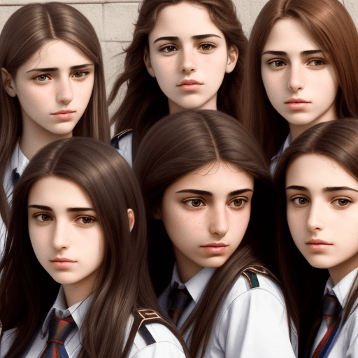 AI generated: a realistic and highly detailed portrait of a group of Italian highschool female students
