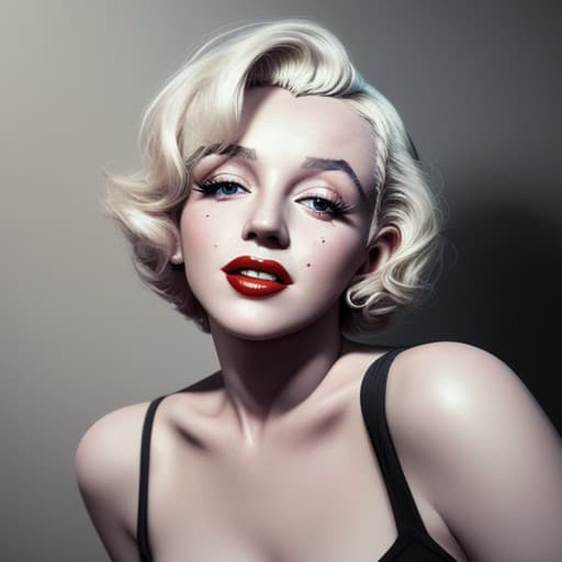 AI generated: contemporary painting by marilyn monroe, photorealism, octane render, 8k, hd