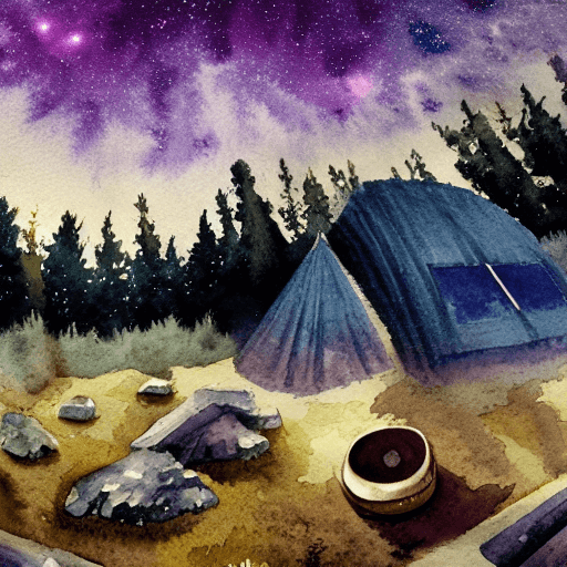 AI generated: Hyper realistic ground level watercolor of night sky phenomena, comet, supernova, constellation, tel...