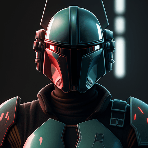 AI generated: portrait, cyberpunk mandalorian, futuristic, highly detailed, made with blender --v 4