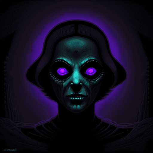 AI generated: retro classic horror dark vintage sci-fi : : 2D dark matte illustration : : FRACTIONS OF A GHOST :: ...