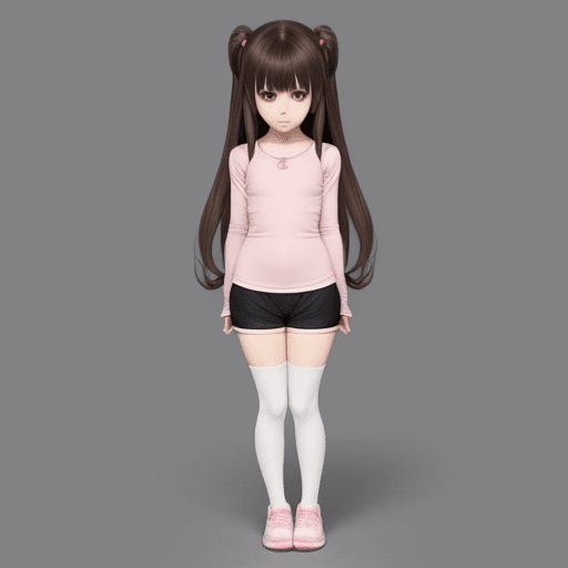 AI generated: Loli anime girl full body in tight tiny 
 clothes 