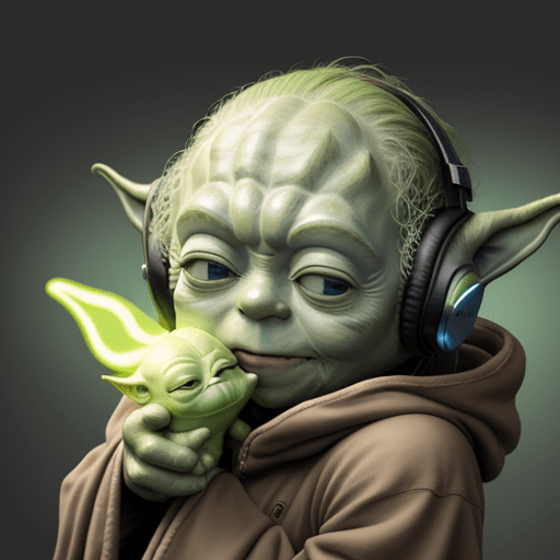 AI generated: yoda de face avec un casque audio sur les oreilles
smile
beautiful
mystery