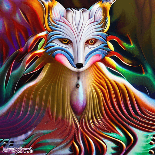 AI generated: In this hyper-maximalist masterpiece, a breathtaking image of the ultimate (nine-tailed fox girl) un...