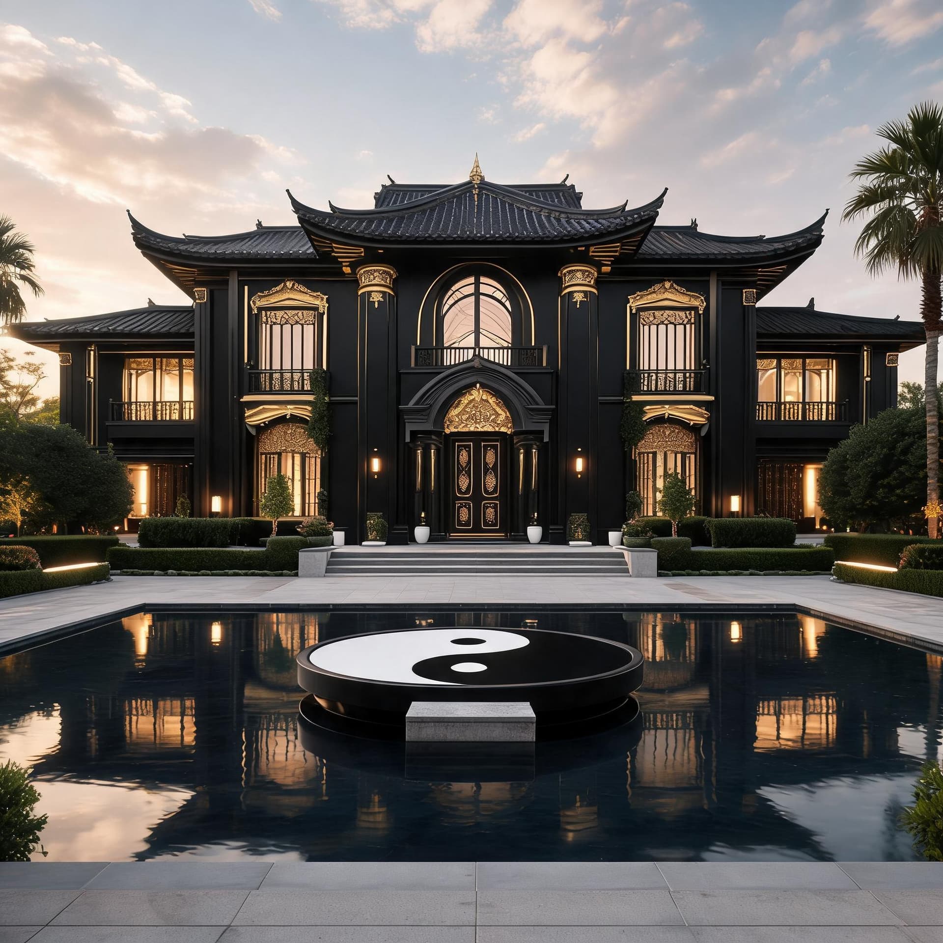 AI generated: Ultra-realistic architectural visualization of a contemporary luxury home, inspired by modern and Ja...