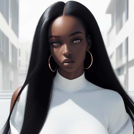 AI generated: Hyper realistic eye level, ChromaV5, Realistic Vision, photo, a wonderful 
 fashion black woman, mod...