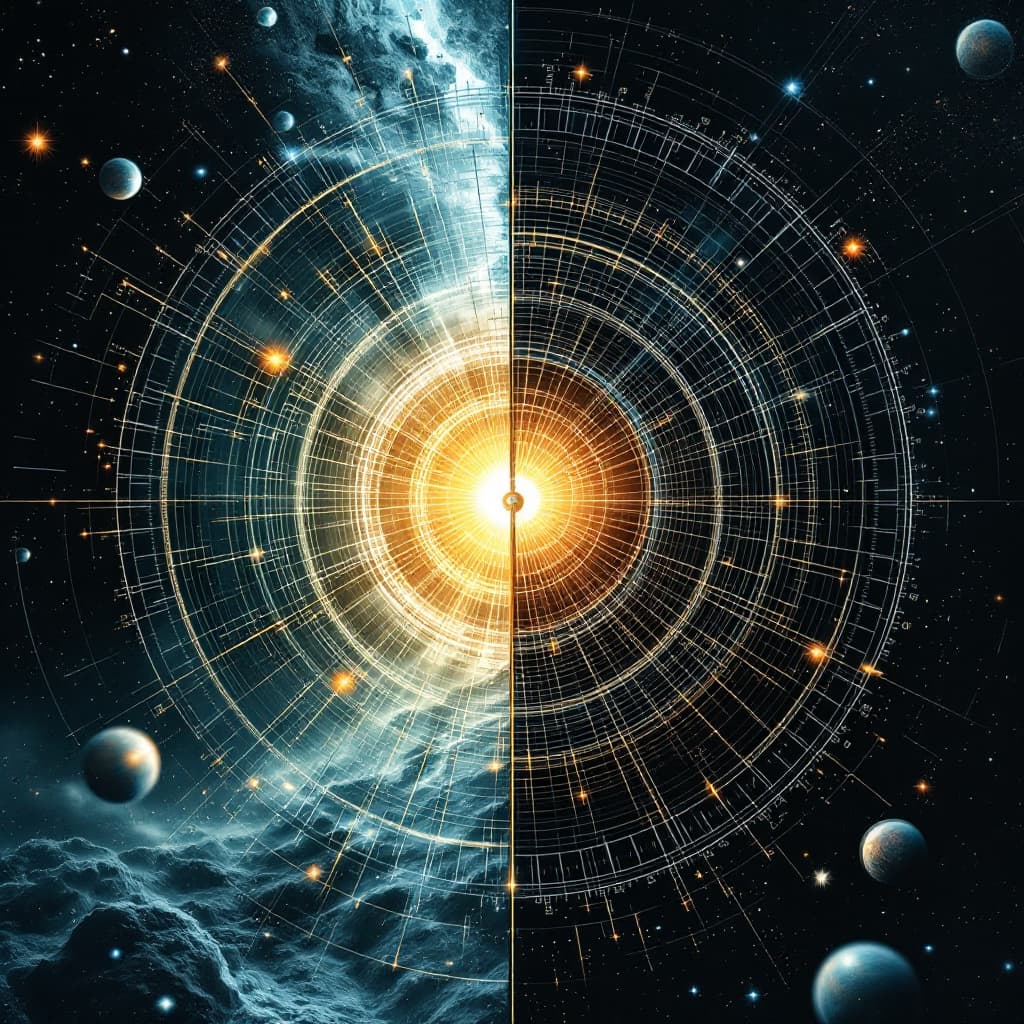 AI generated: Time travel machine that shows past on the left and future on the left
