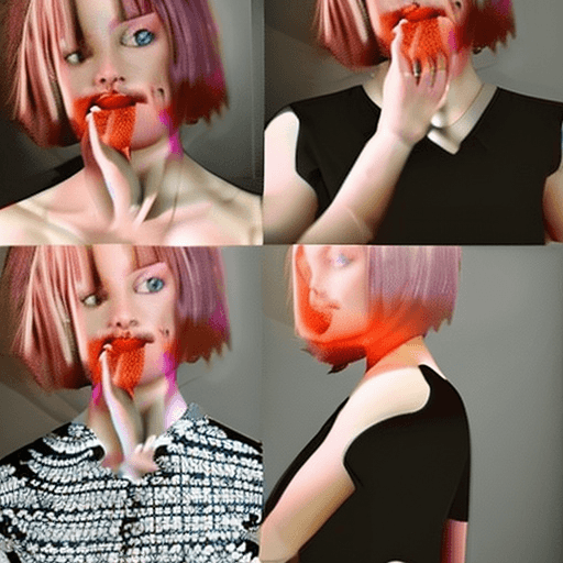 AI generated: Eurasian woman sucking dick, blowjob, dick inside mouth, 20yo, naked, goth look, sqaure cut shortbob...