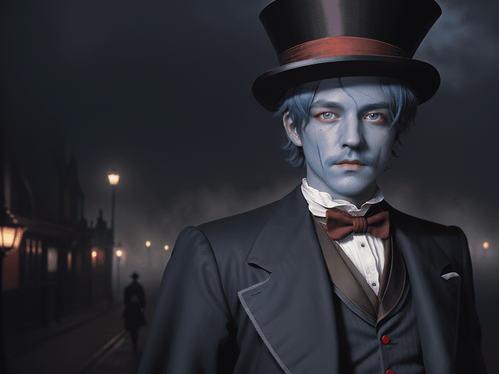 AI generated: (masterpiece of the highest quality:1.2), (ultra detailed), 1man, detailed face, glowing red eyes, b...