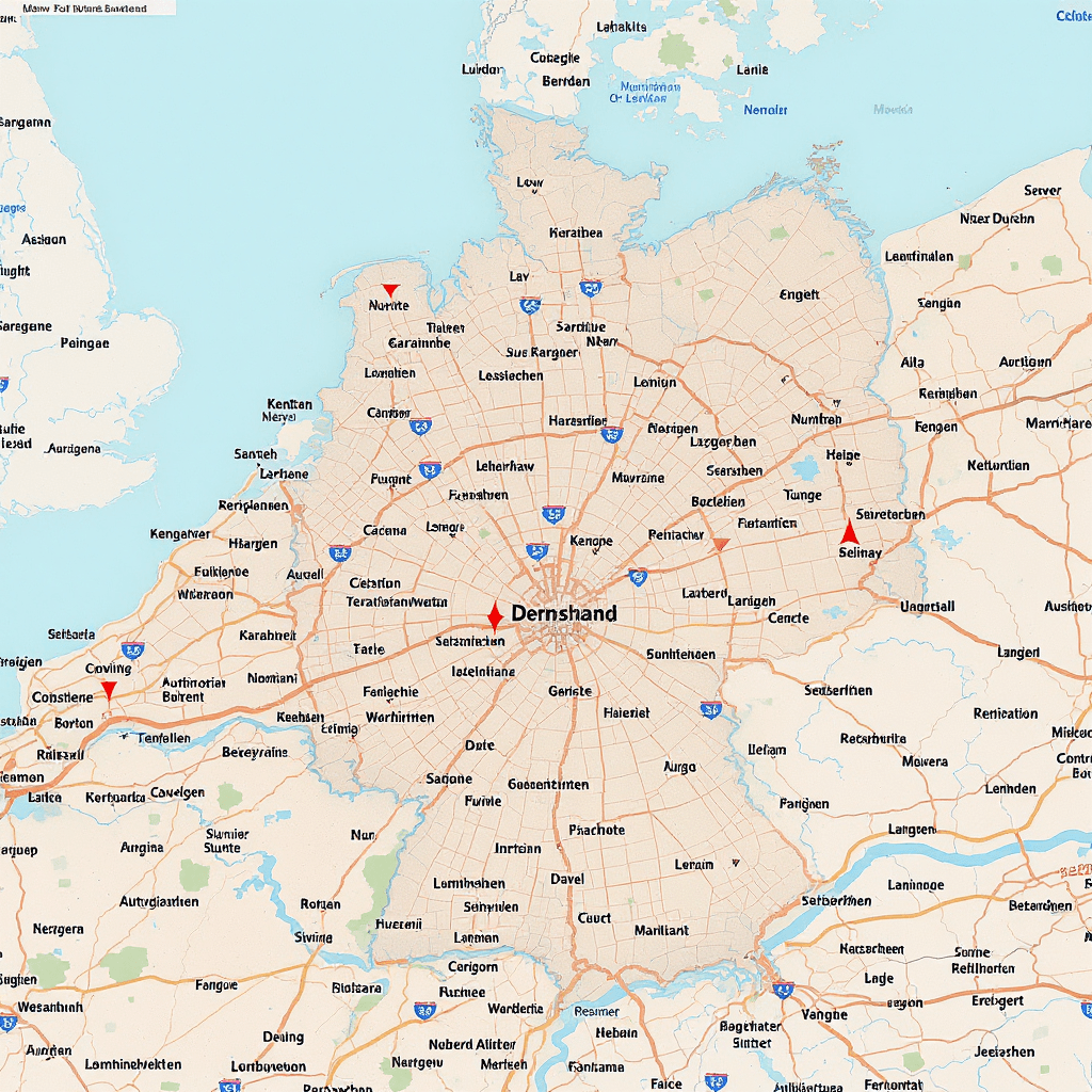 AI generated: Erstelle ein 4:2  Bild einer Straßenkarte, die an Open Street Map erinnert und als Platzhalter für e...