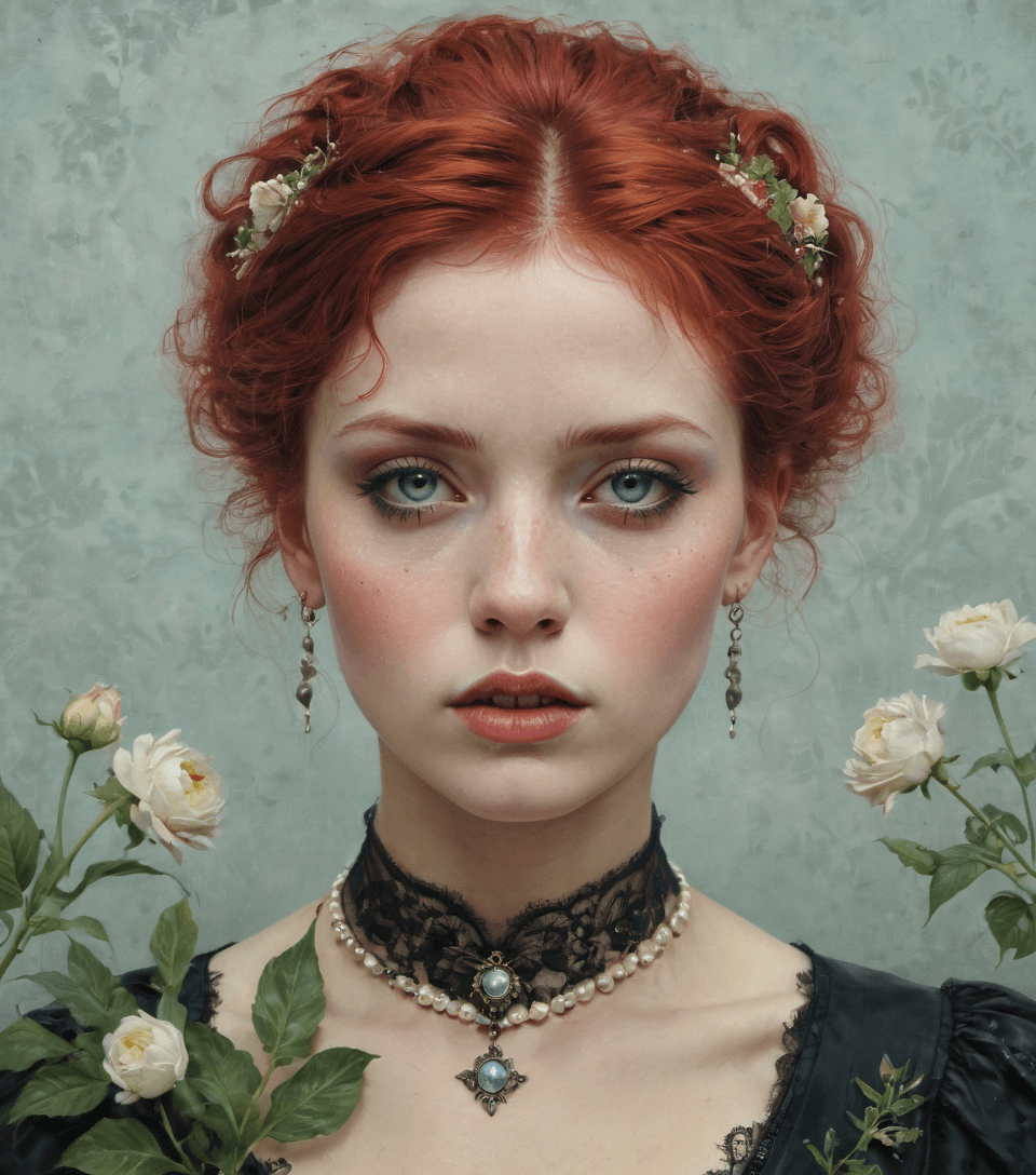 AI generated: masterpiece, best quality, hyperrealism, highly detailed, intricate textures, portrait, Victorian 80...