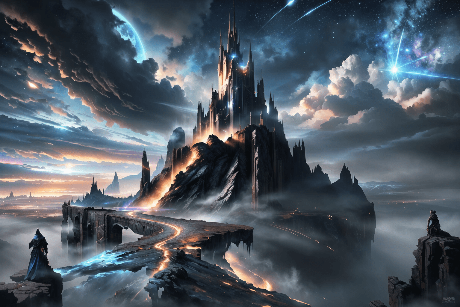 AI generated: a bridge between heaven and hell, psychopathic masterpiece, architectural existential crisis, voltai...