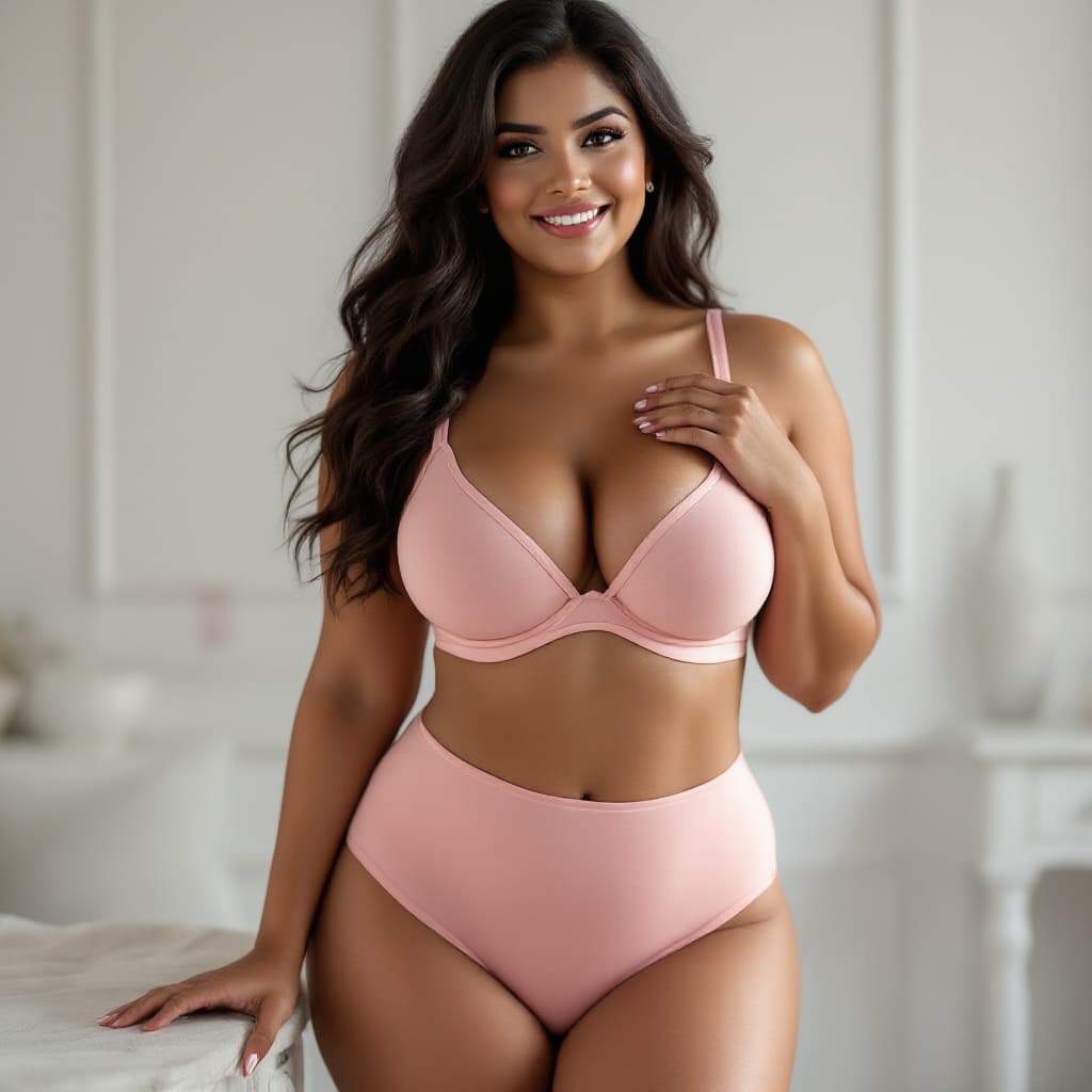 AI generated: Sexy indian sexy hourglass figure 30 years old woman with big massive cleavage and huge breast,The i...