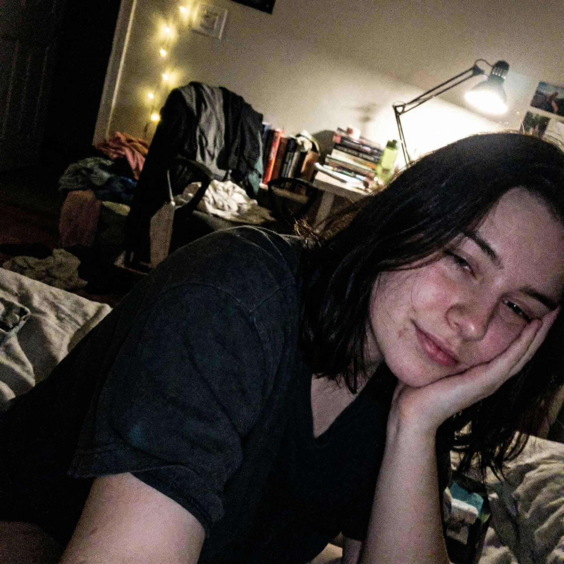 AI generated: An extremely mediocre iPhone front camera selfie, with no clear subject or proper framing — chaotic,...