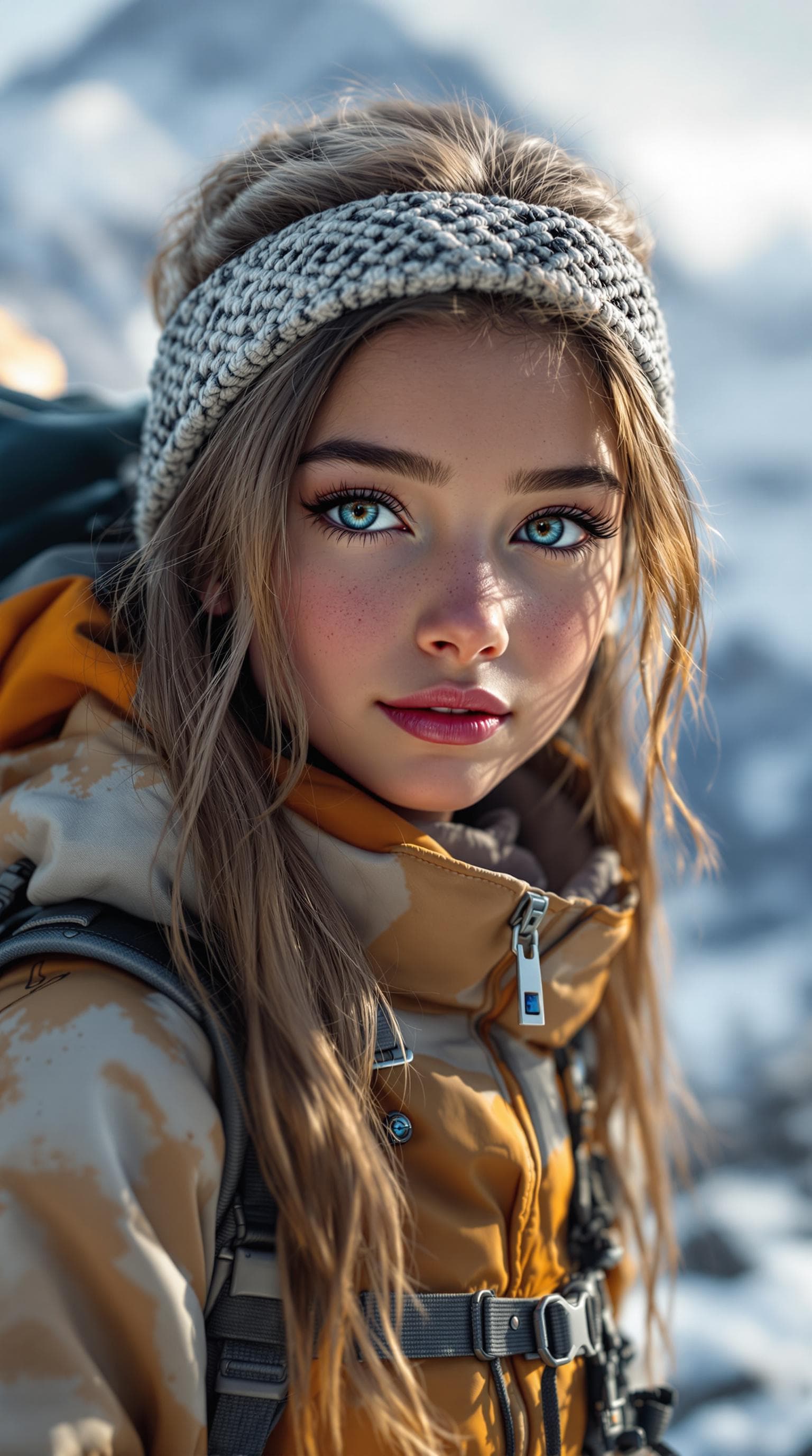 AI generated: A stunning professional portrait of the most beautiful third-grade girl in the world, portrayed as a...