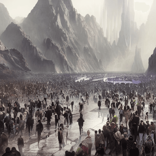 AI generated: crowds of climate champions, sustainable cities, cinematic, detailed, epic, concept art, Matte paint...
