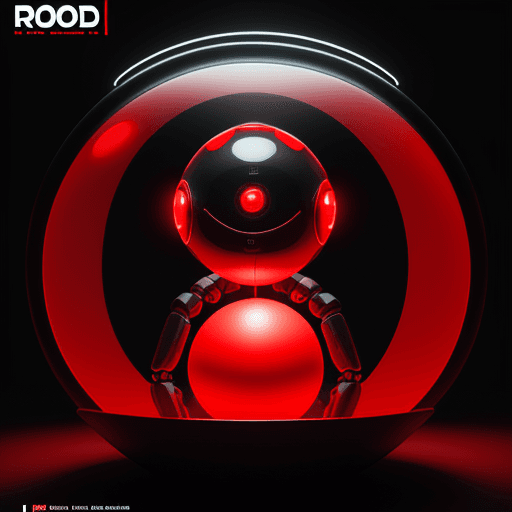 AI generated: the cover art of rood magazine has a sphere, a worm, and a glowing red light, in the style of concep...